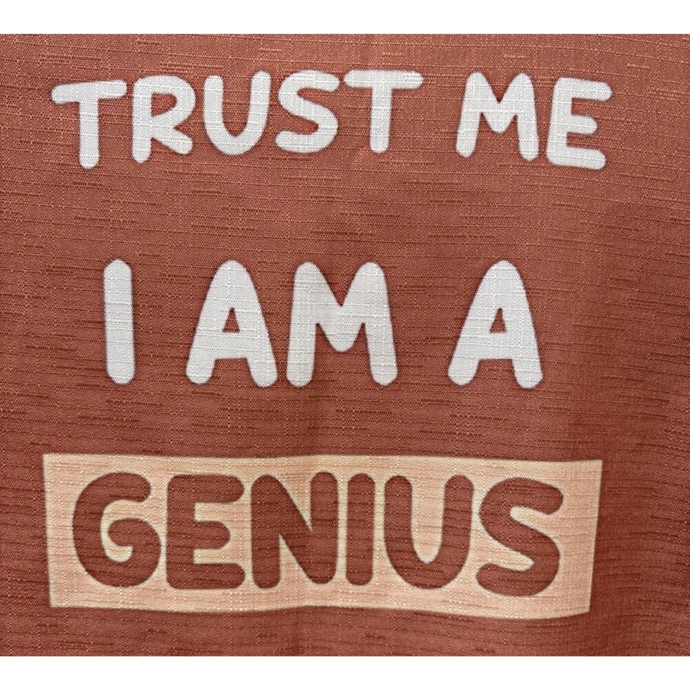 Looney Tunes Button Shirt Men L Wile E Coyote "Trust Me I am a Genius" Graphic